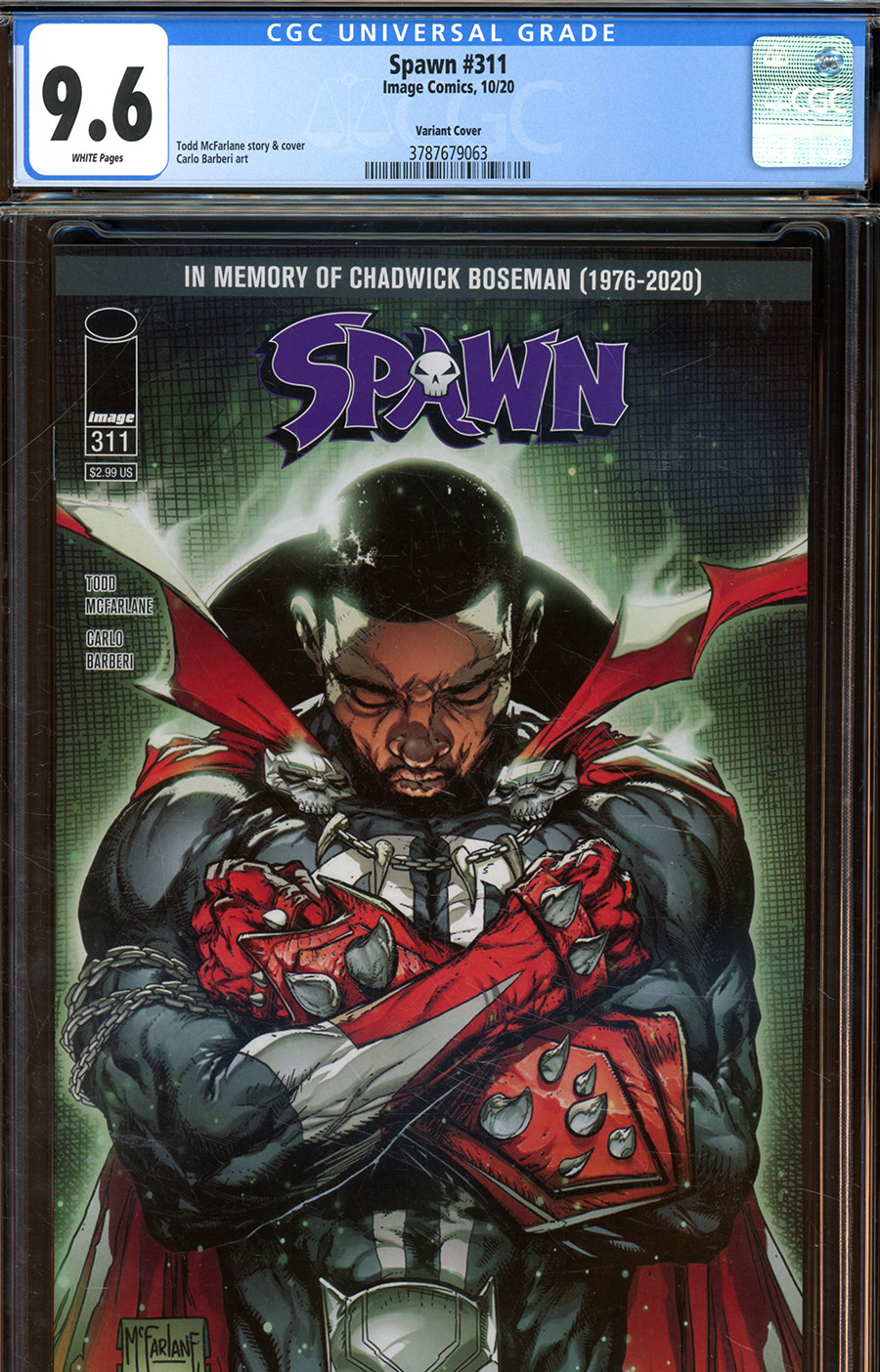 Spawn #311 Cover E DF Todd McFarlane Chadwick Boseman Tribute Cover CGC Graded