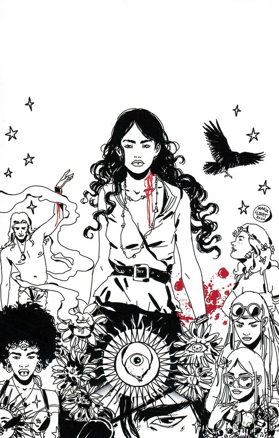 Luna #1 Cover D Incentive Maria Llovet Black & White Virgin Thank You Cover