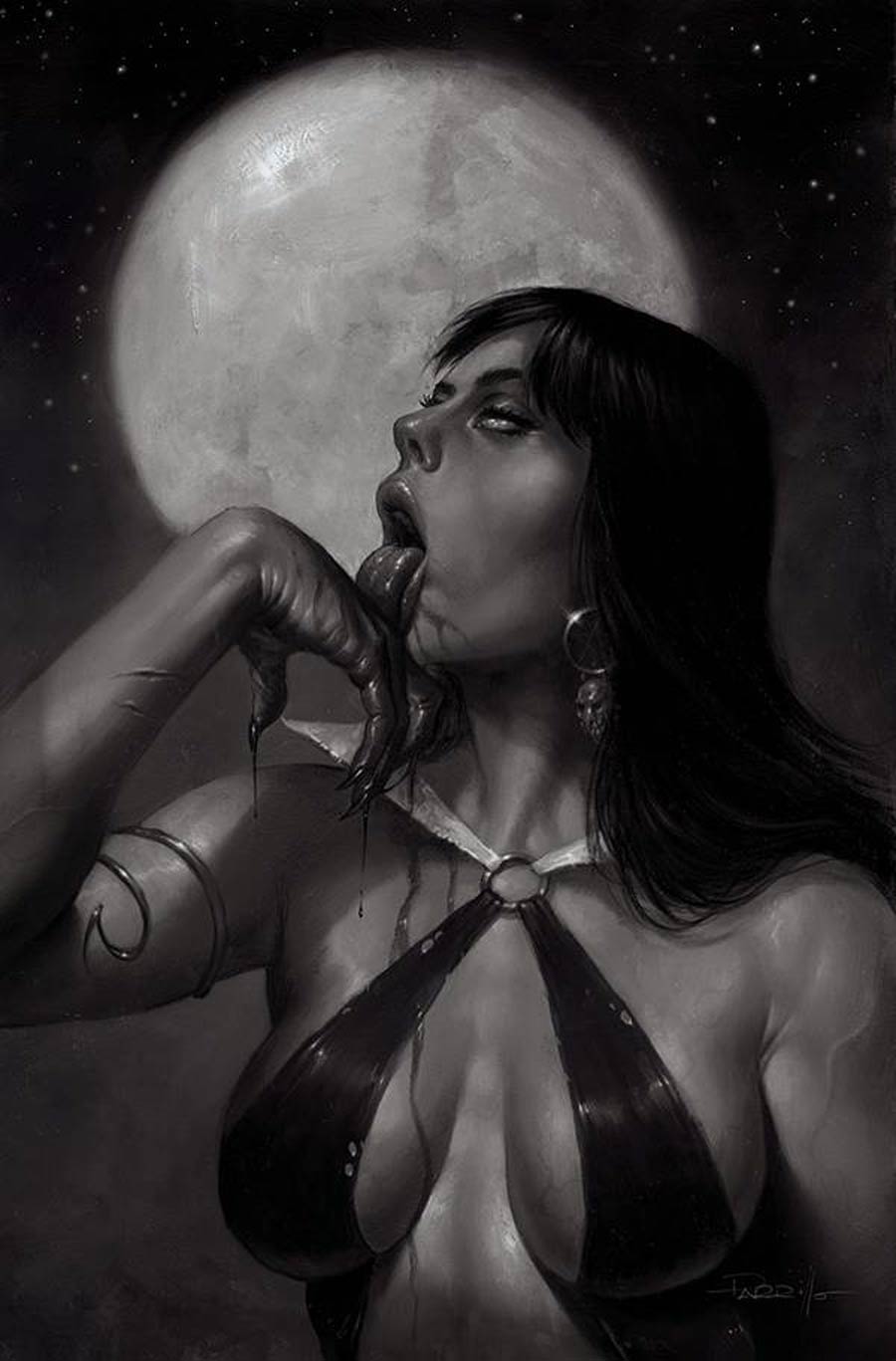 Vampirella Vol 8 #21 Cover Q Incentive Lucio Parrillo Black & White Virgin Cover