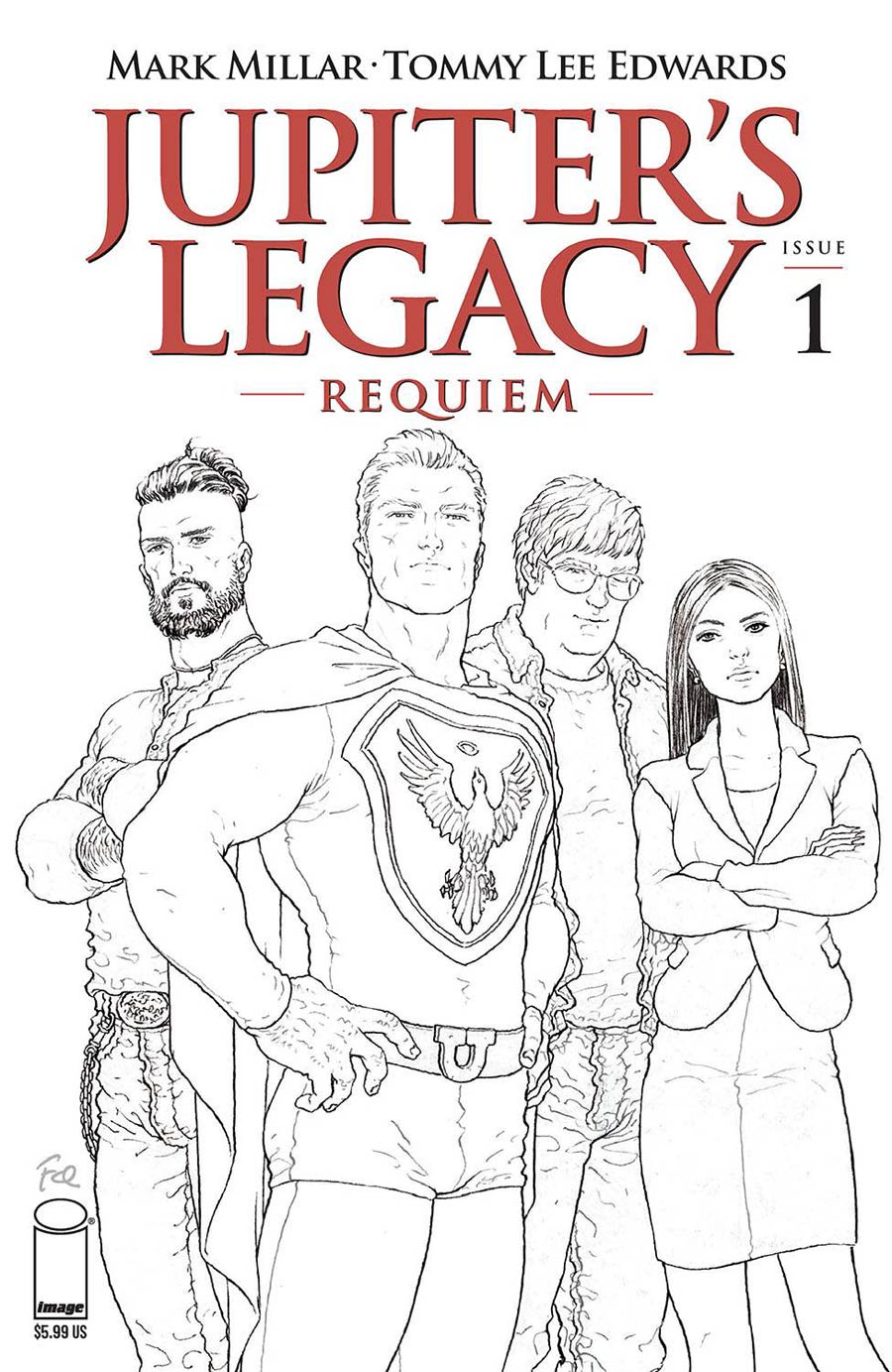 Jupiters Legacy Requiem #1 Cover C Variant Frank Quitely Black & White Cover