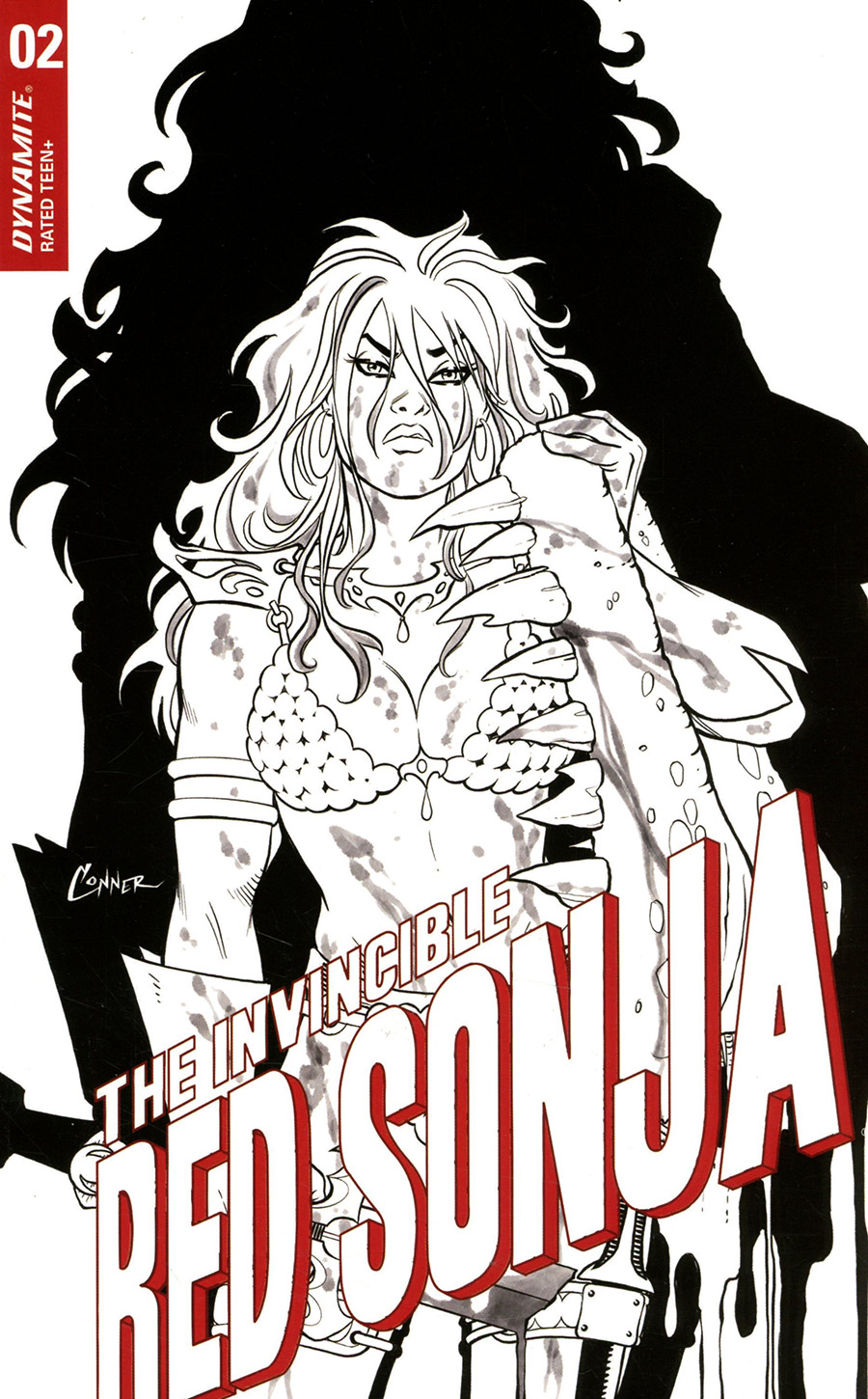 Invincible Red Sonja #2 Cover K Incentive Amanda Conner Line Art Cover