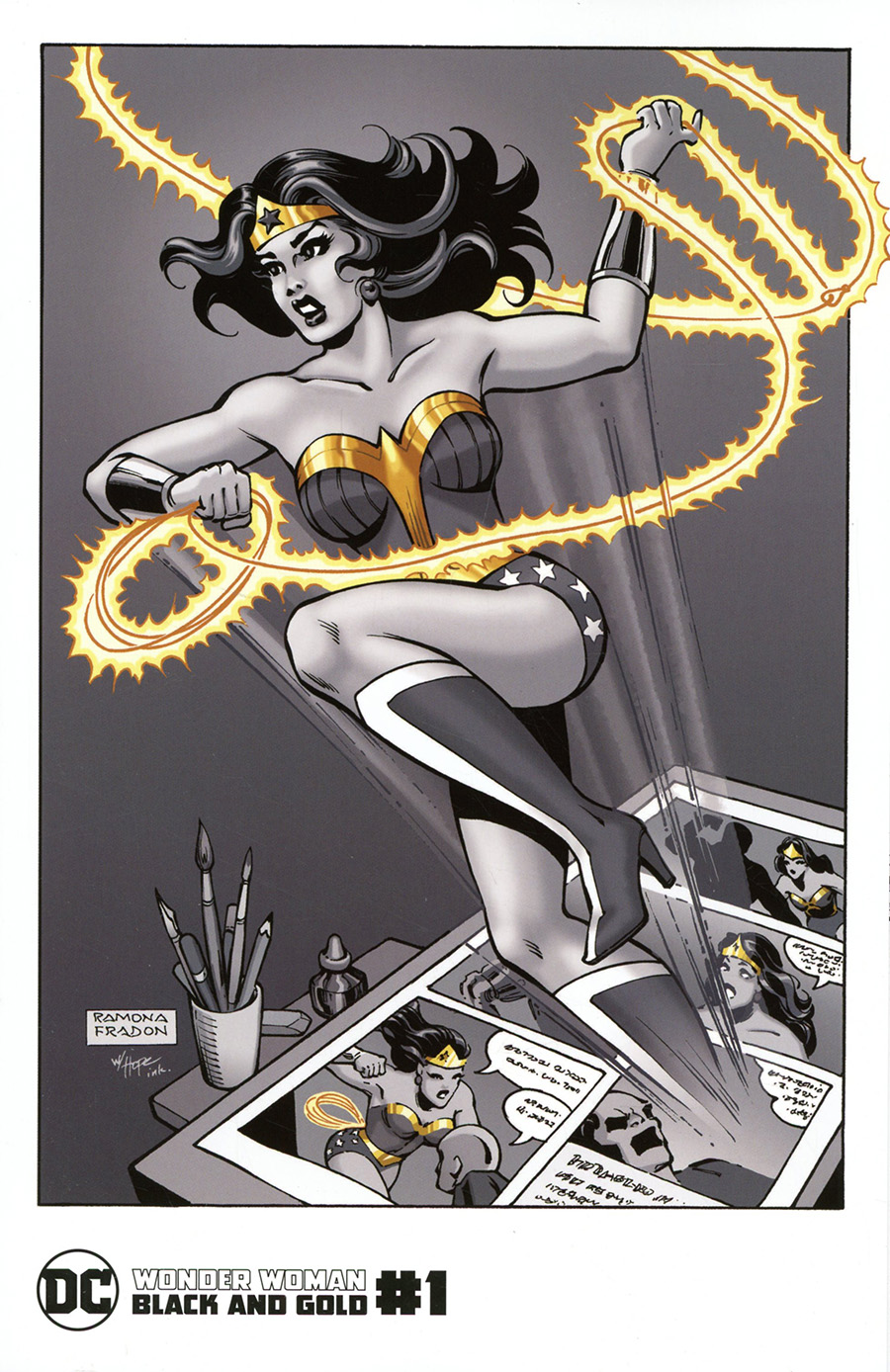 Wonder Woman Black & Gold #1 Cover D Incentive Ramona Fradon & Sandra Hope Variant Cover