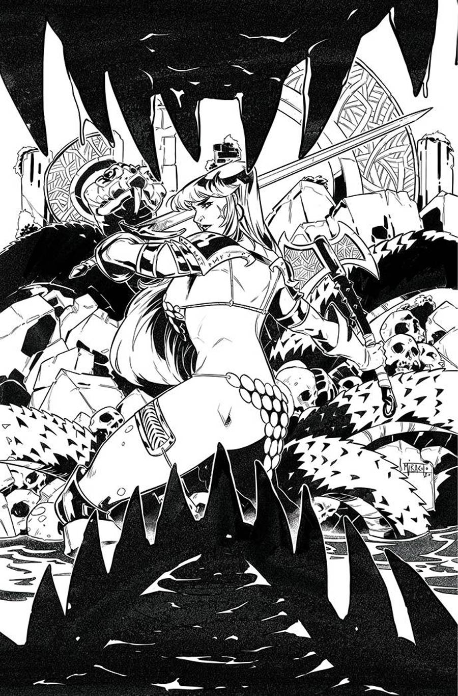 Red Sonja Vol 8 #26 Cover K Incentive Alessandro Miracolo Black & White Virgin Cover