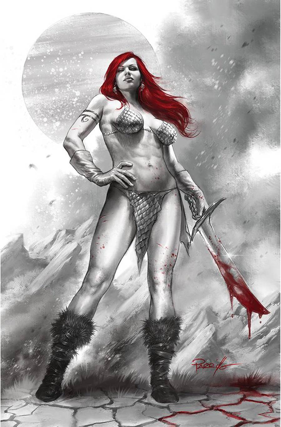 Red Sonja Black White Red #1 Cover L Limited Edition Lucio Parrillo Virgin Cover