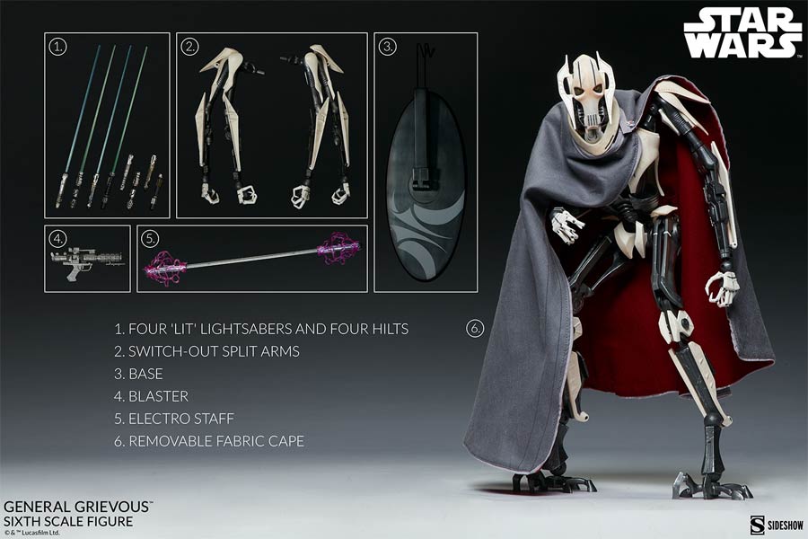 Star Wars General Grievous Sixth Scale Action Figure