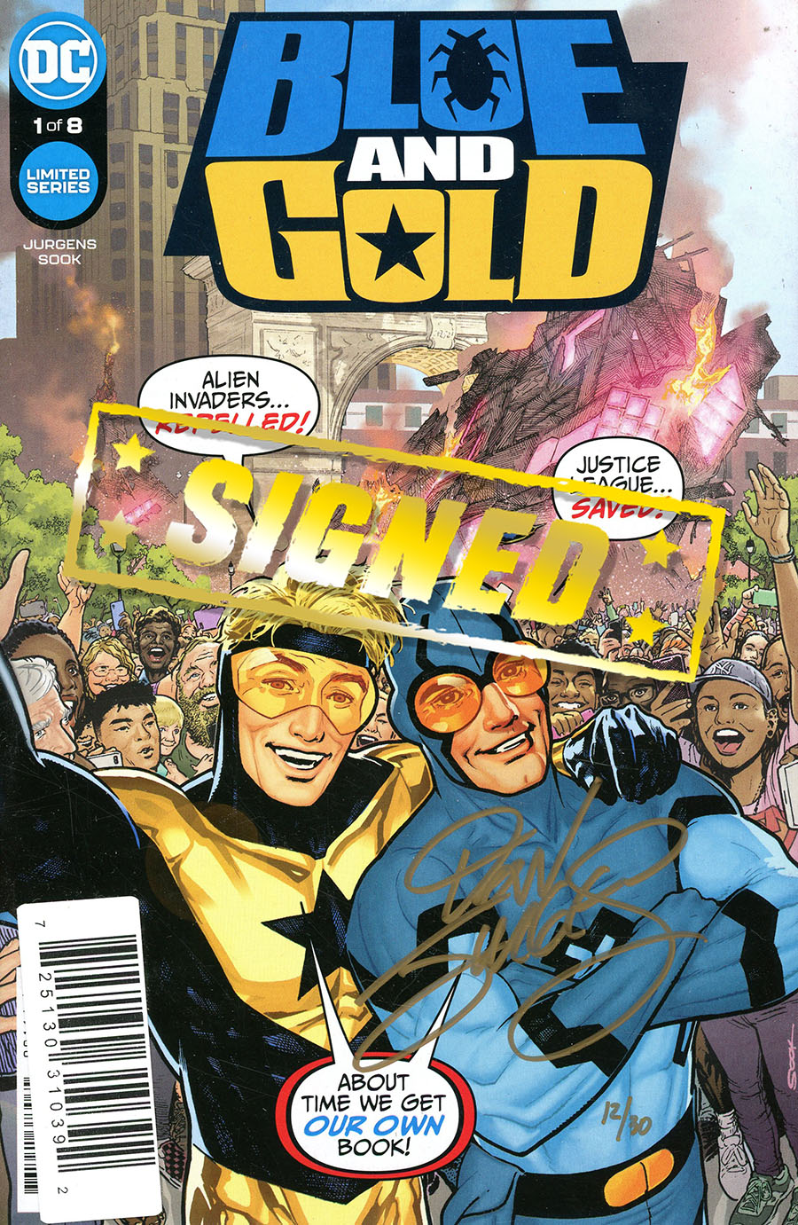 Blue & Gold #1 Cover D DF Gold Signature Series Signed By Dan Jurgens