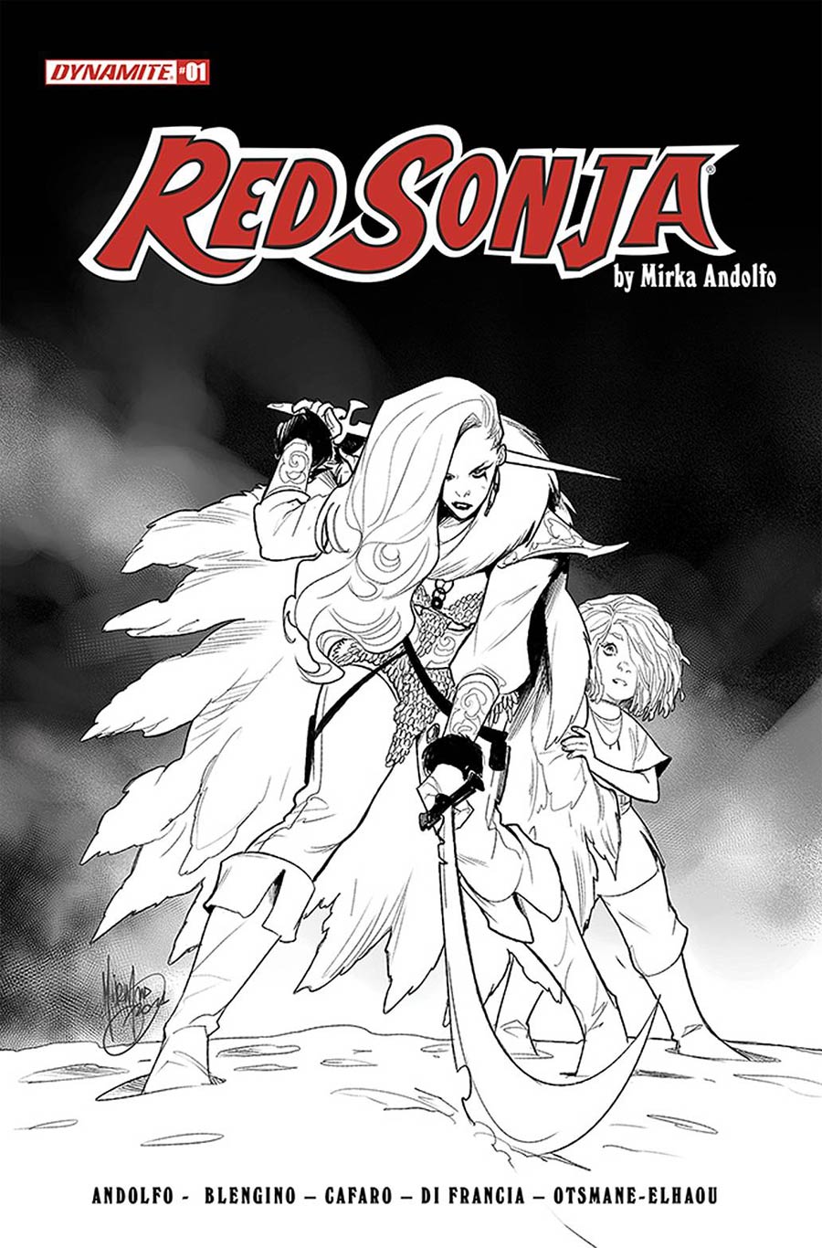 Red Sonja Vol 9 #1 Cover H Incentive Mirka Andolfo Black & White Cover