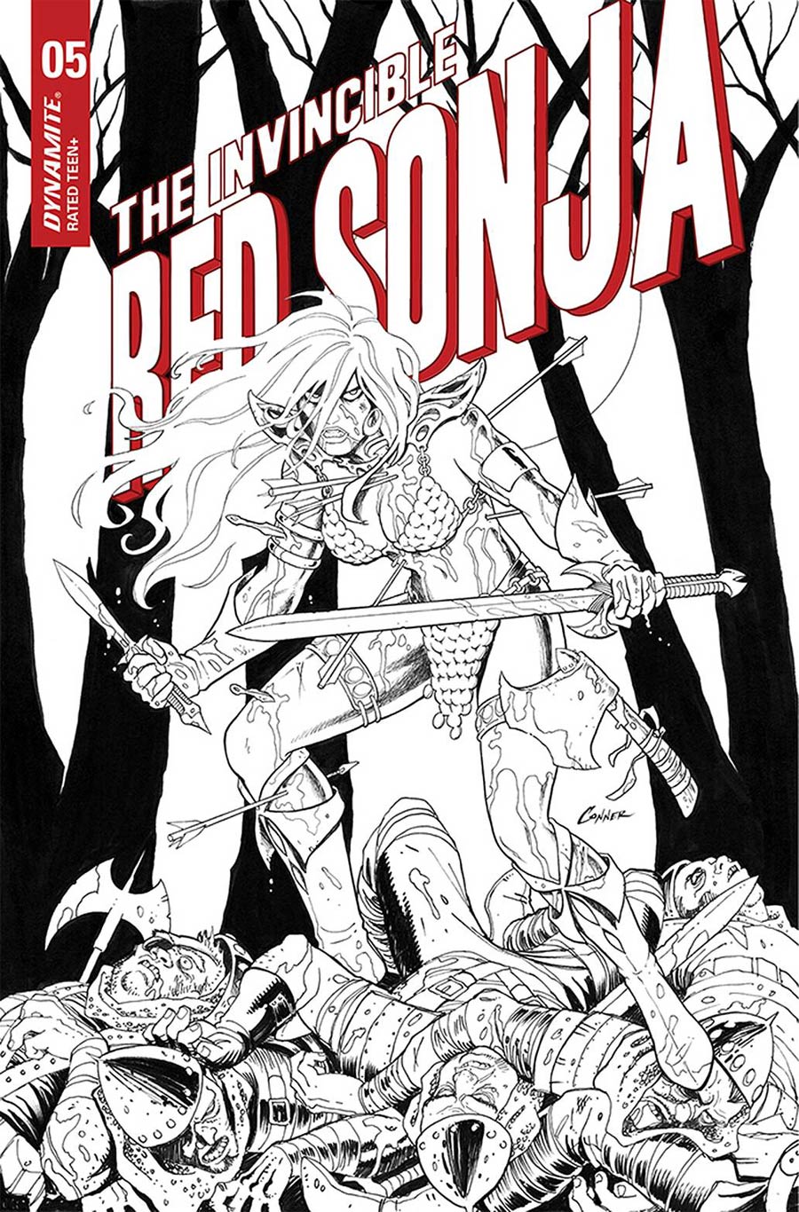 Invincible Red Sonja #5 Cover G Incentive Amanda Conner Black & White Cover