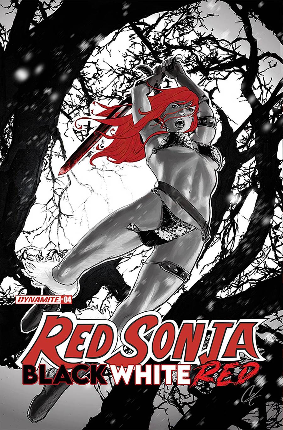 Red Sonja Black White Red #4 Cover B Variant Cat Staggs Cover