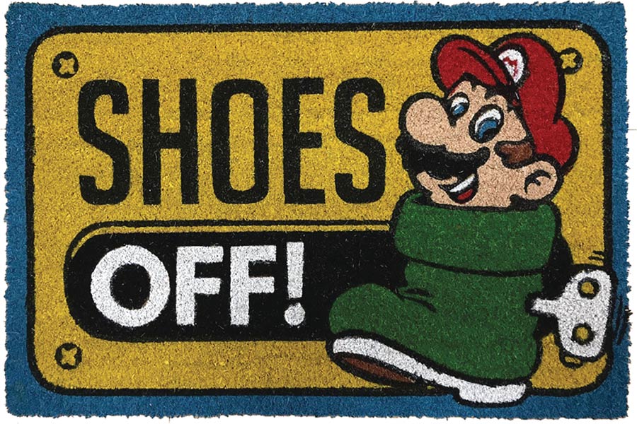 Super Mario Shoes Off Doormat