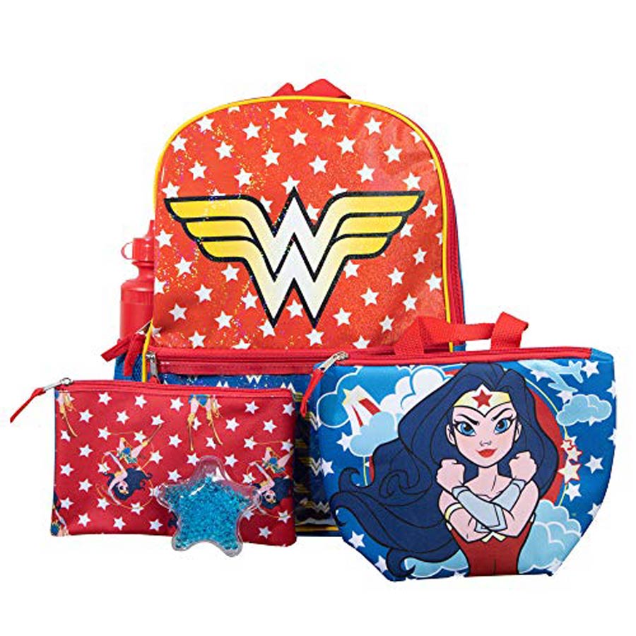 Wonder Woman 5-Piece Backpack Set (Older Edition)