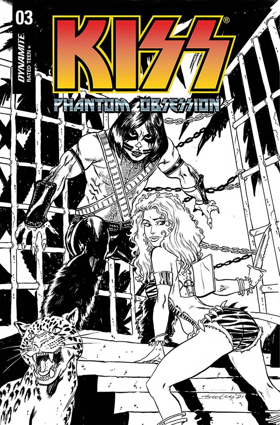 KISS Phantom Obsession #3 Cover H Incentive Tim Seeley Black & White Line Art Cover