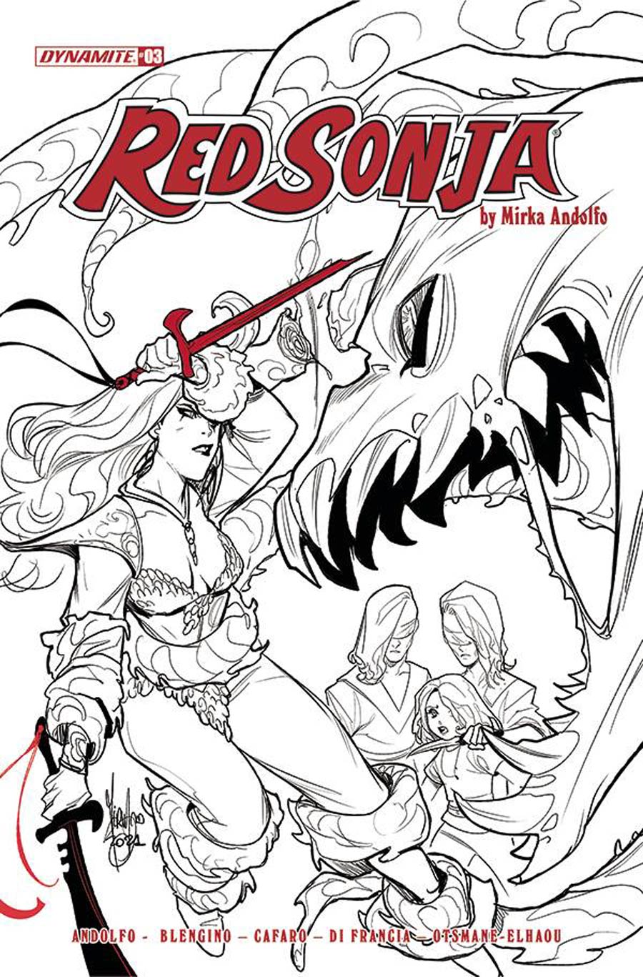 Red Sonja Vol 9 #3 Cover F Incentive Mirka Andolfo Black & White Cover