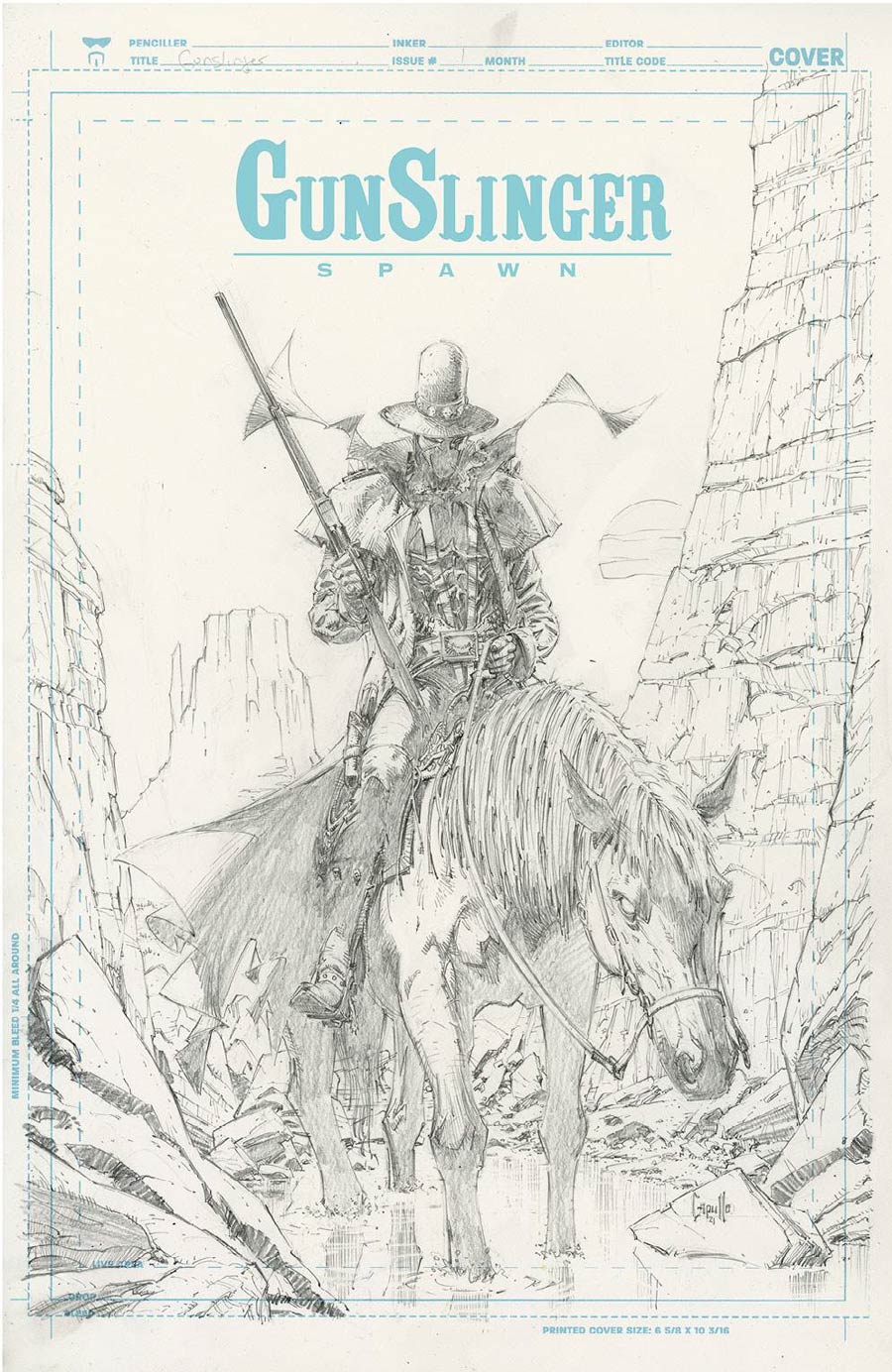 Gunslinger Spawn #1 Cover H Incentive Greg Capullo Sketch Cover