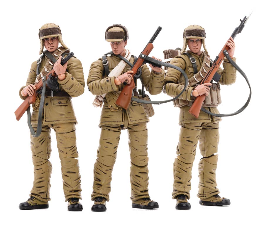 Joy Toy Chinese Peoples Volunteer Army 1/18 Scale 3-Pack Figure - Winter Uniform