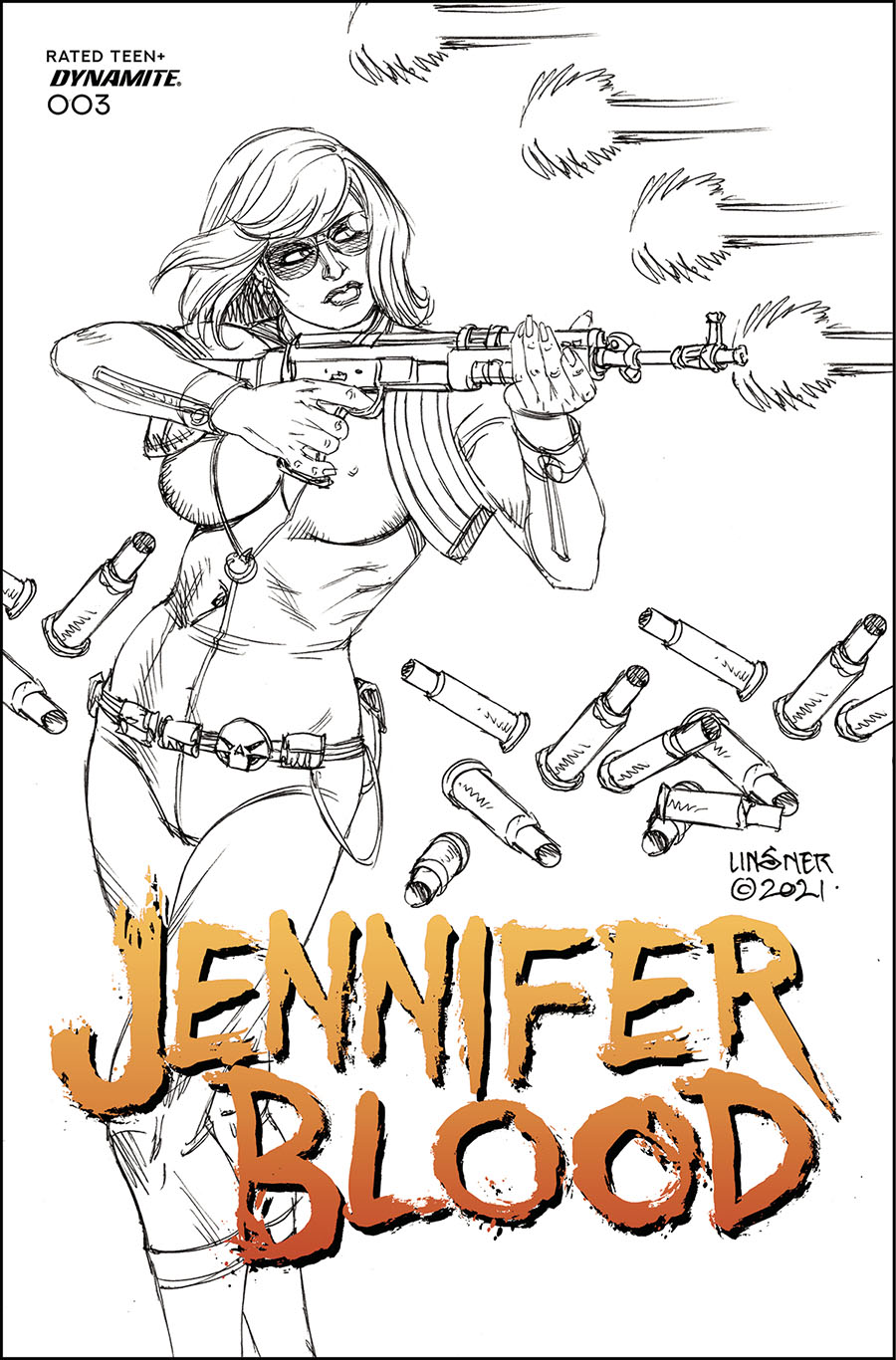 Jennifer Blood Vol 2 #3 Cover G Incentive Joseph Michael Linsner Black & White Cover