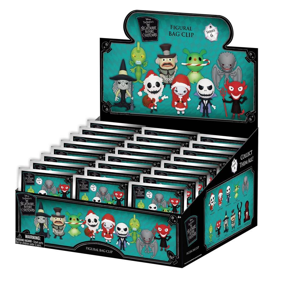 Nightmare Before Christmas 3D Foam Bag Clip Series 6 Blind Mystery Box 24-Piece Display