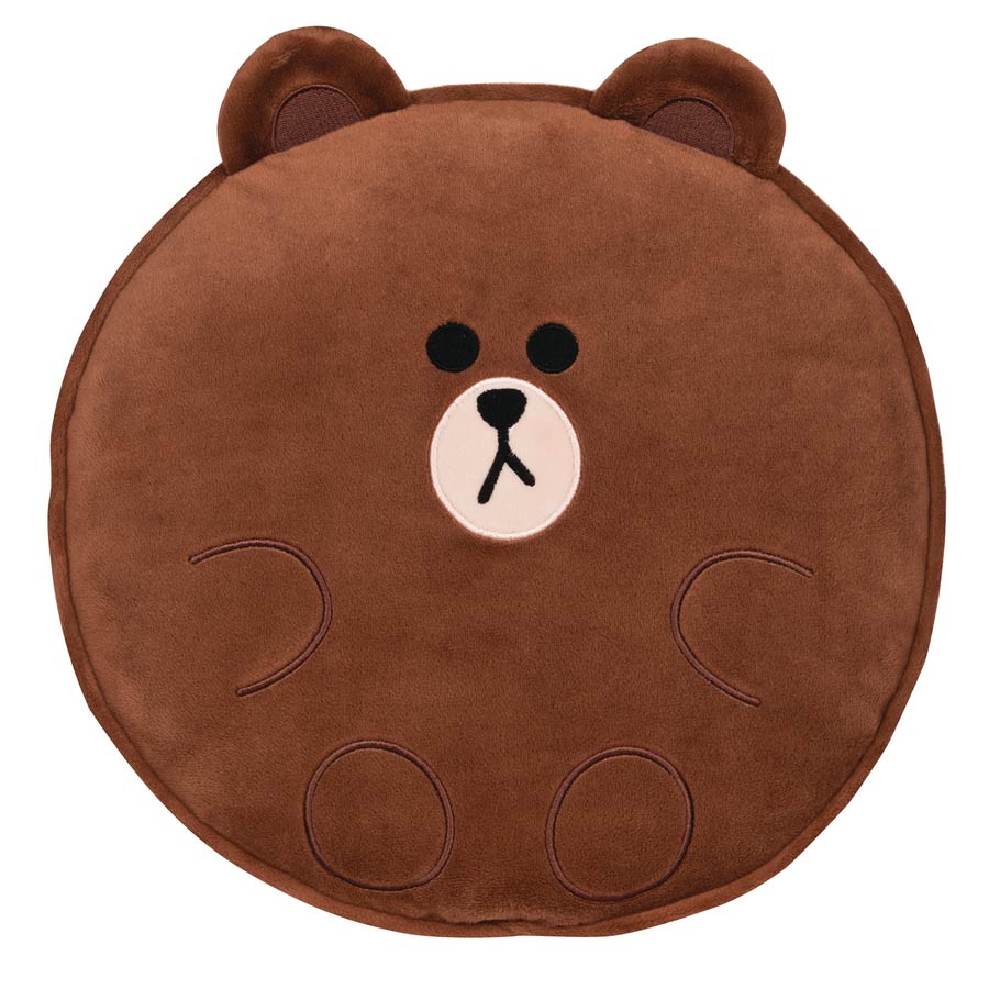 Gund Line Friends Brown Round Pillow 12-Inch Plush