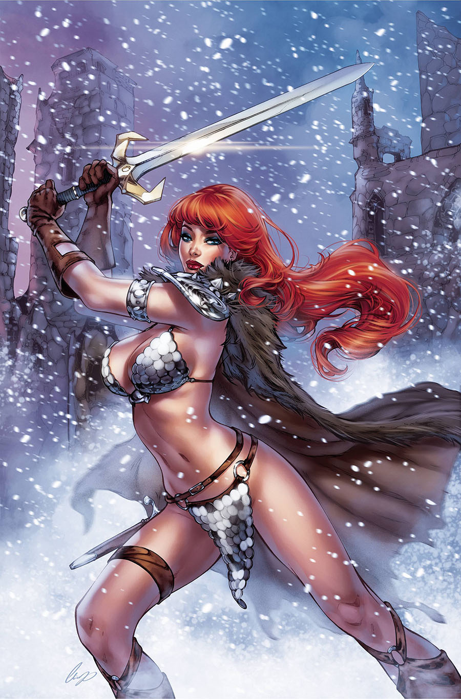 Invincible Red Sonja #6 Cover Q Incentive Elias Chatzoudis Virgin Cover