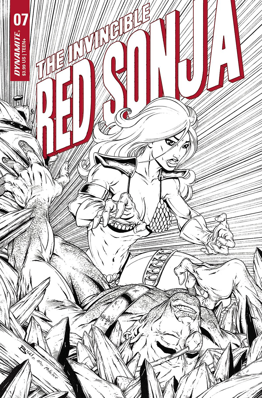 Invincible Red Sonja #7 Cover Q Incentive Jamie Biggs Todd McFarlane Homage Line Art Cover