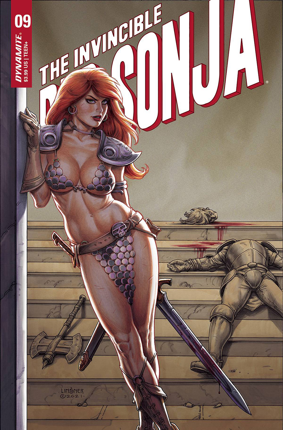 Invincible Red Sonja #9 Cover B Variant Joseph Michael Linsner Cover