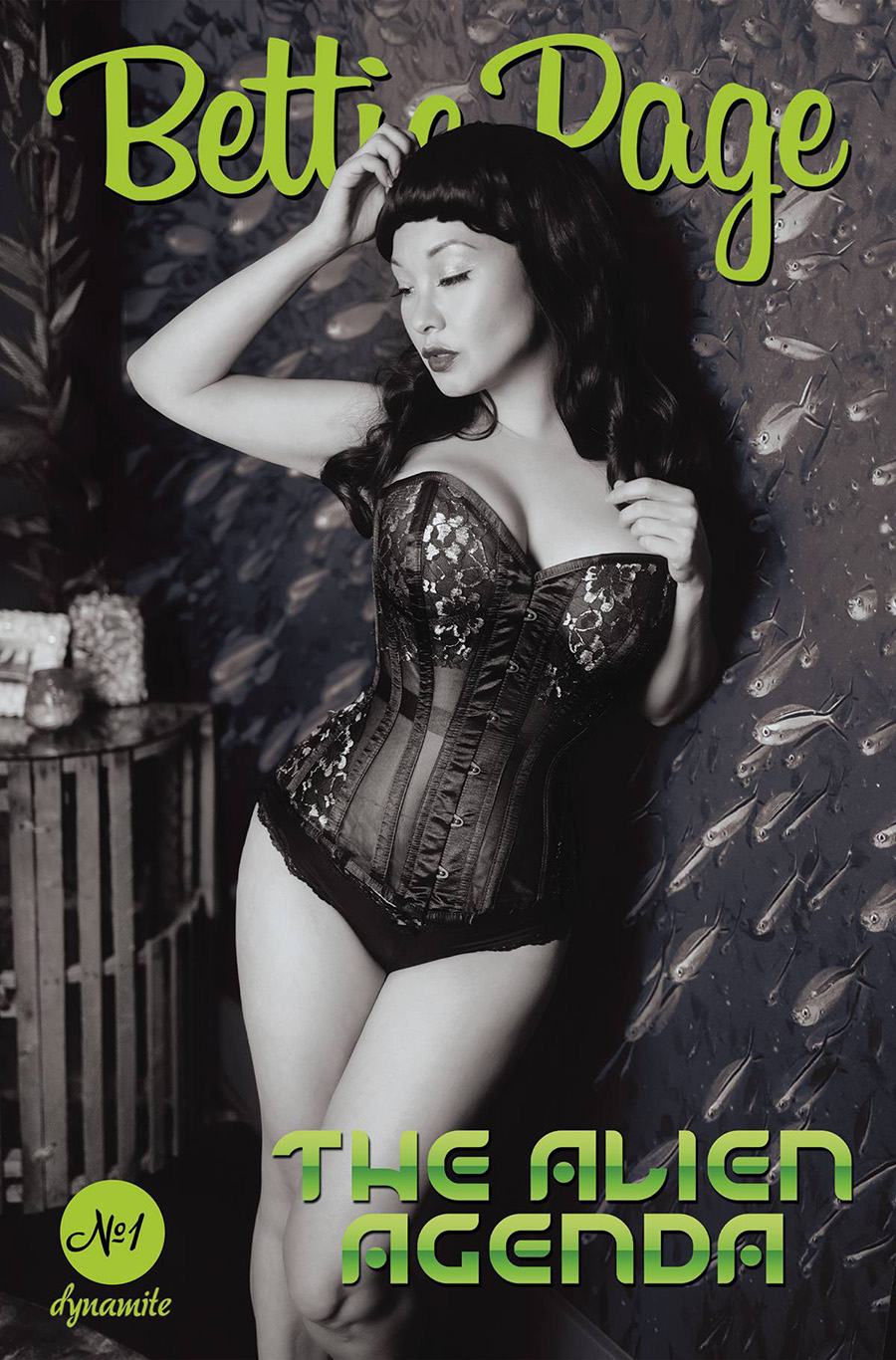 Bettie Page Alien Agenda #1 Cover G Incentive Ani-Mia Cosplay Photo Black & White Cover