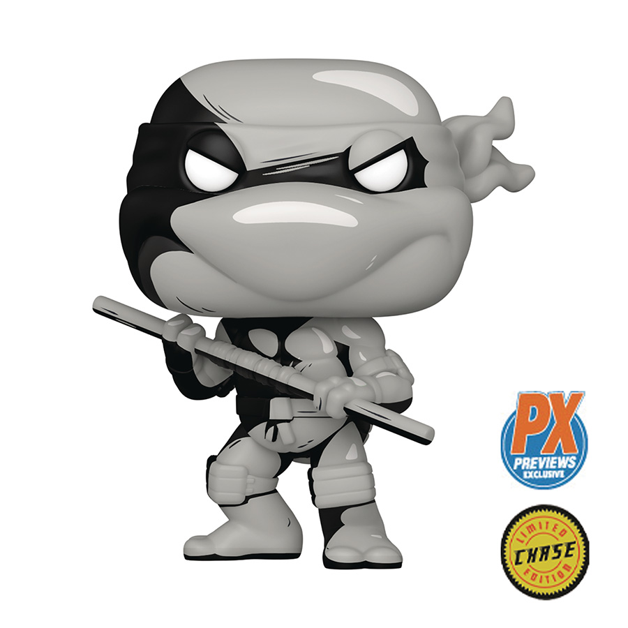 POP Comics Teenage Mutant Ninja Turtles Donatello Previews Exclusive Black & White Chase Vinyl Figure