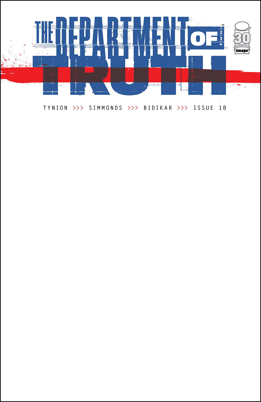 Department Of Truth #18 Cover B Variant Blank Cover