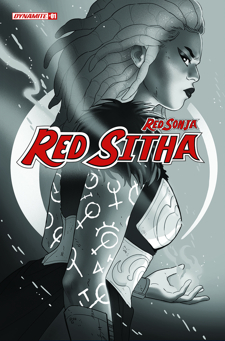 Red Sonja Red Sitha #1 Cover H Incentive Paulina Ganucheau Black & White Cover