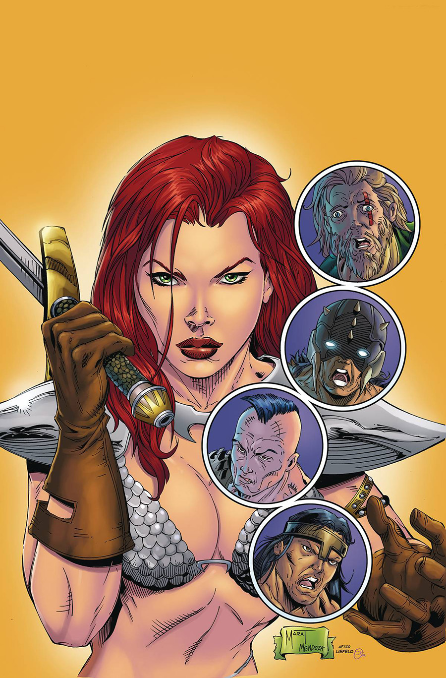 Immortal Red Sonja #1 Cover W Incentive Marat Mychaels Rob Liefeld Homage Virgin Cover