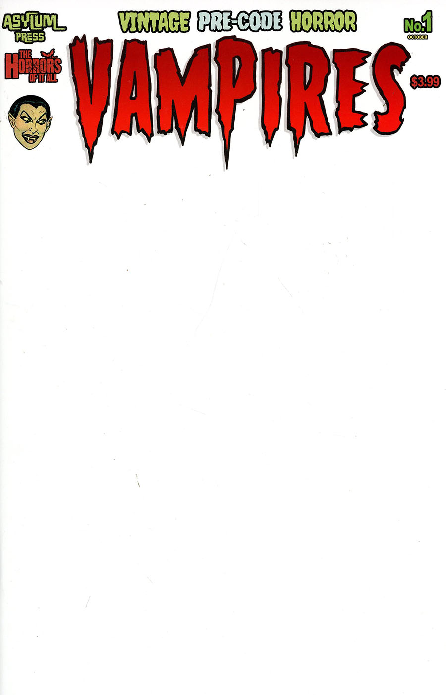 Vampires Halloween Special #1 (One Shot) Cover E Variant Blank Cover