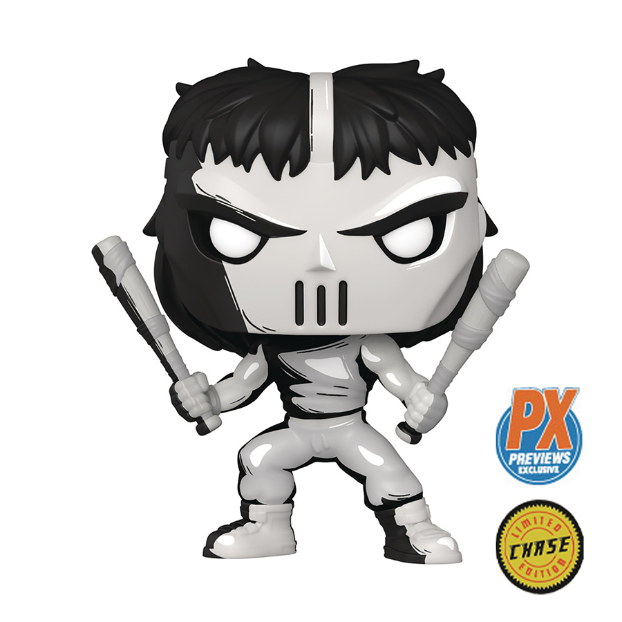 POP Comics Teenage Mutant Ninja Turtles Casey Jones Black & White Chase Previews Exclusive Vinyl Figure