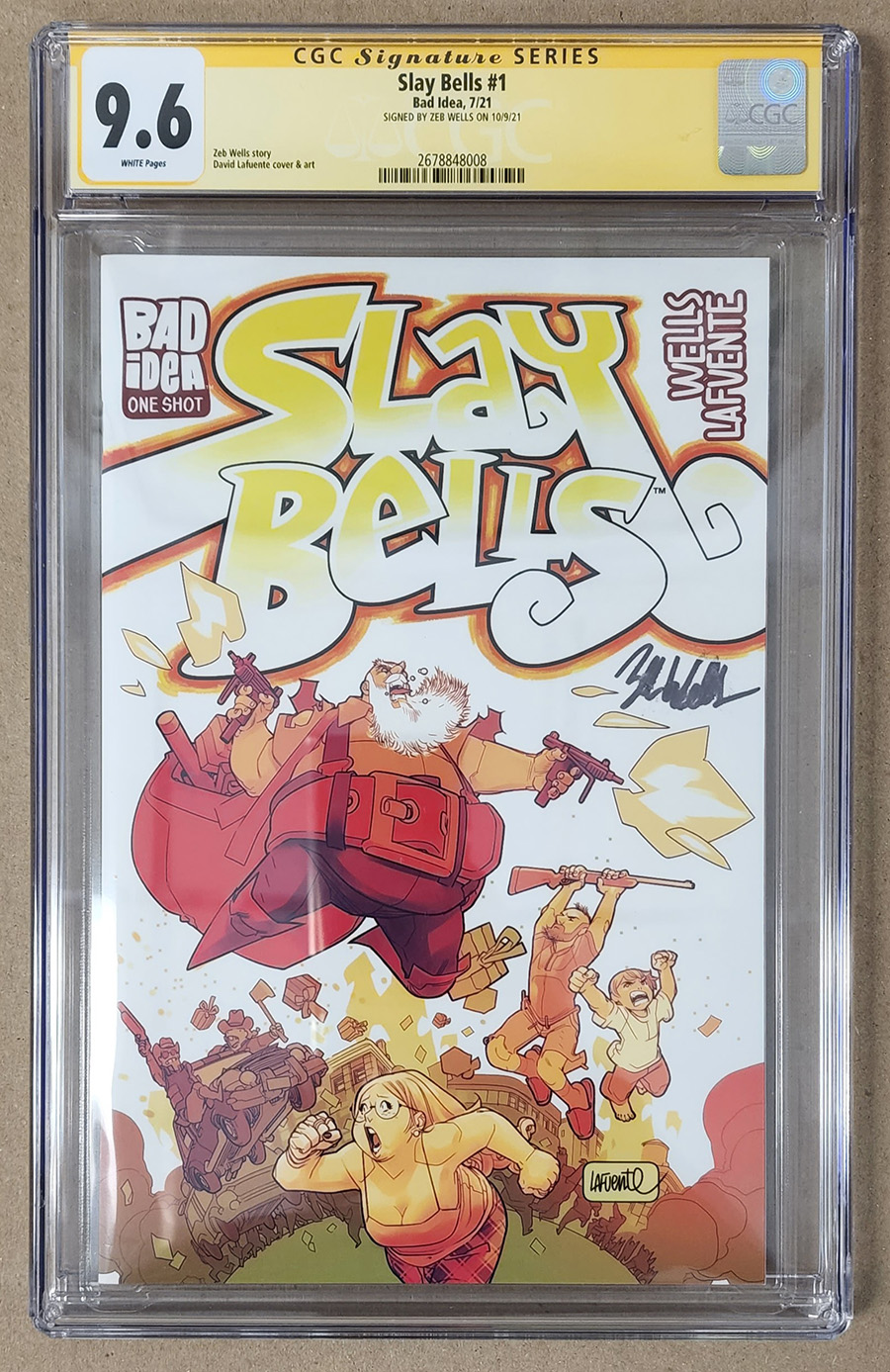 Slay Bells #1 (One Shot) Cover B Signed By Zeb Wells CGC 9.6