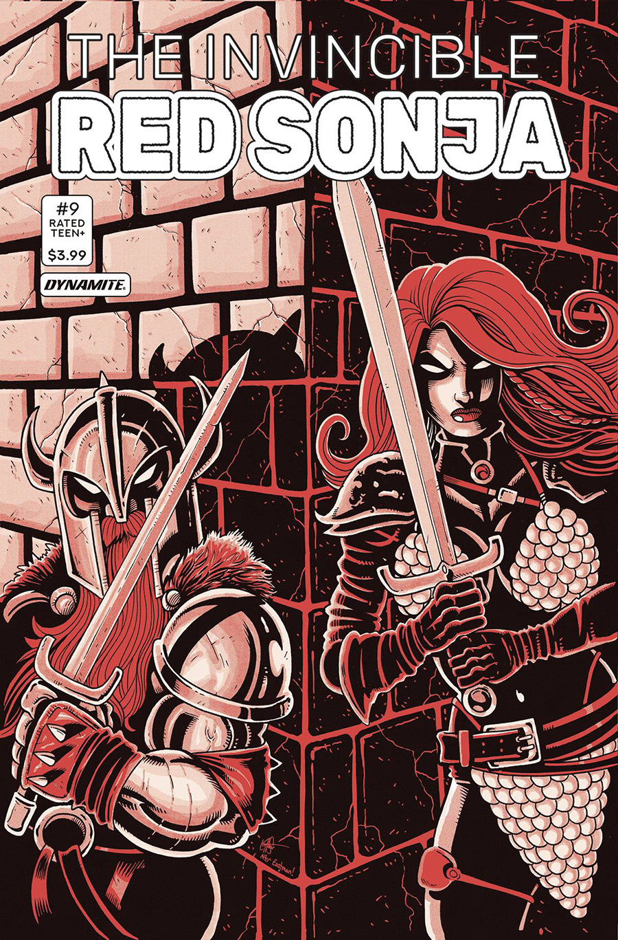 Invincible Red Sonja #9 Cover N Variant Ken Haeser TMNT Homage Cover