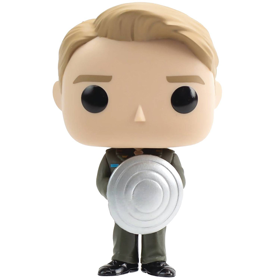 POP Marvel Captain America The First Avenger Captain America With Prototype Shield Vinyl Bobble Head