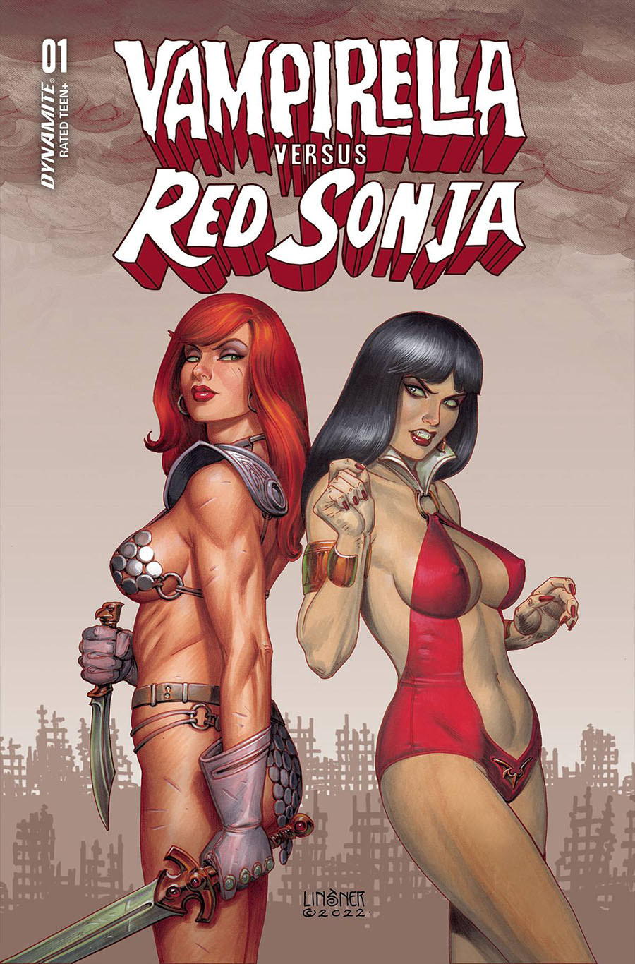 Vampirella vs Red Sonja #1 Cover B Variant Joseph Michael Linsner Cover