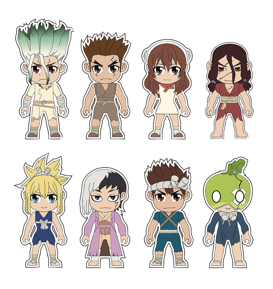 Dr Stone Kawaii Titans Mini Figure 18-Piece Display