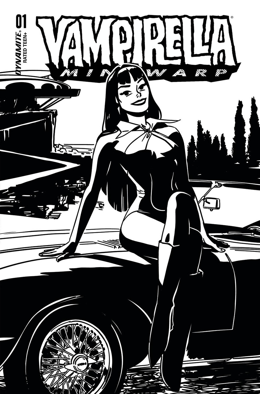 Vampirella Mindwarp #2 Cover M Incentive Jonathan Case Black & White Cover