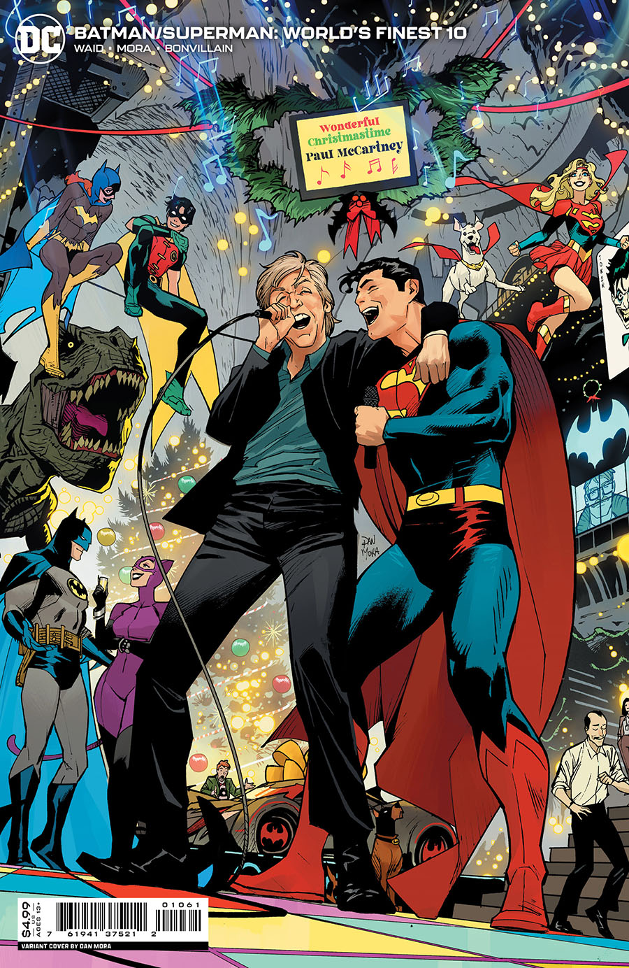 Batman Superman Worlds Finest #10 Cover C Variant Dan Mora Paul McCartney  Holiday Card Stock Cover - Midtown Comics