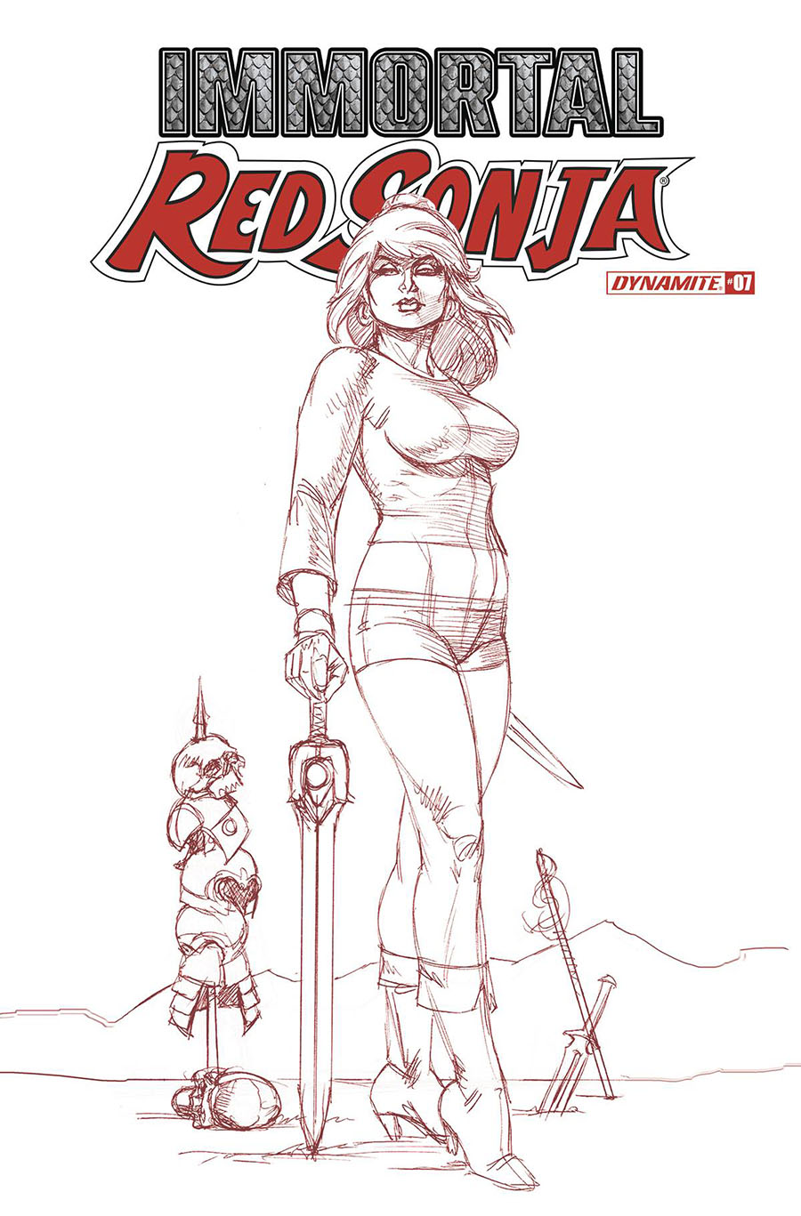 Immortal Red Sonja #7 Cover Q Incentive Joseph Michael Linsner Fiery Red Cover
