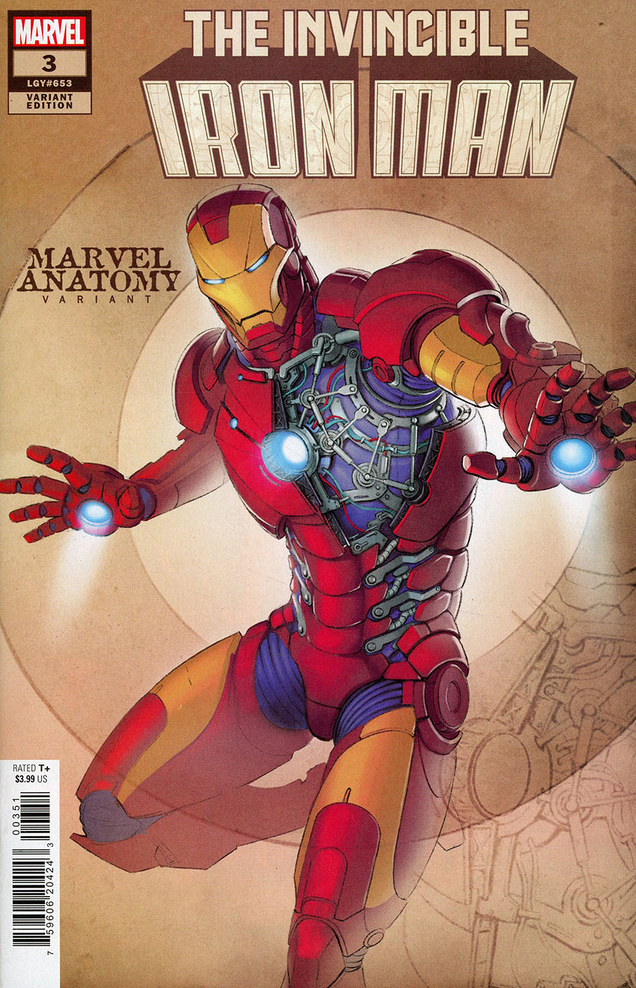 Invincible Iron Man Vol 4 #3 Cover D Variant Jonah Lobe Marvel Anatomy Cover