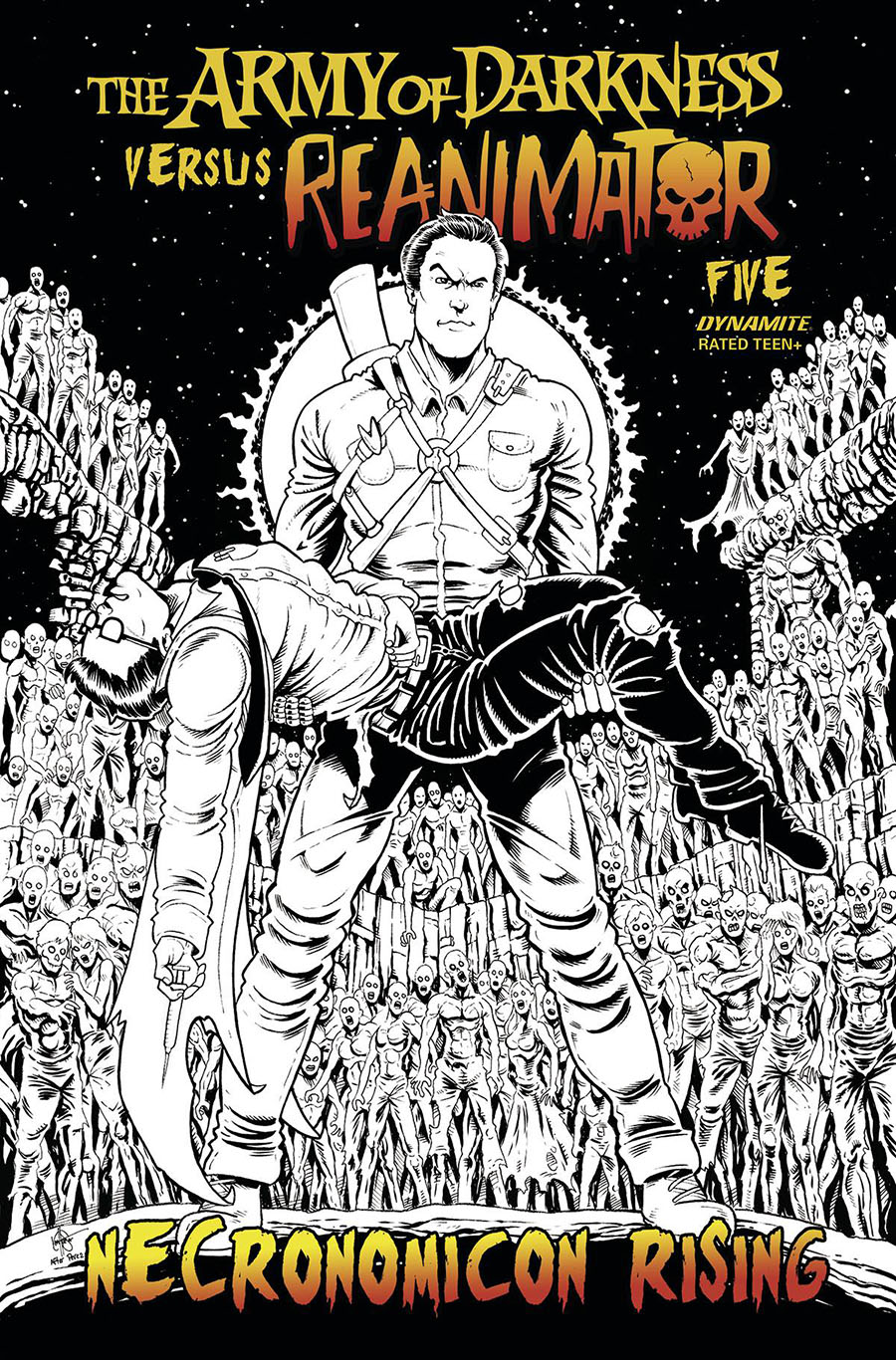 Army Of Darkness vs Reanimator Necronomicon Rising #5 Cover K Incentive Ken Haeser Homage Black & White Cover