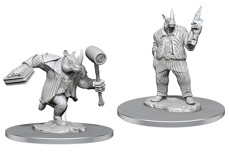 Magic The Gathering Unpainted Miniature - Freelance Muscle & Rhox Pummeler