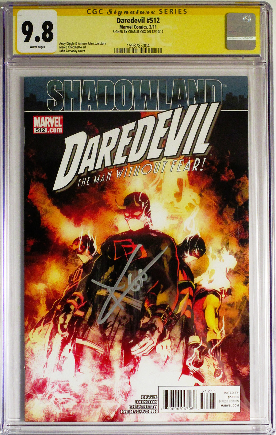 Daredevil Vol 2 #512 Cover B CGC Signature Series 9.8 Signed by Charlie Cox (Shadowland Tie-In)
