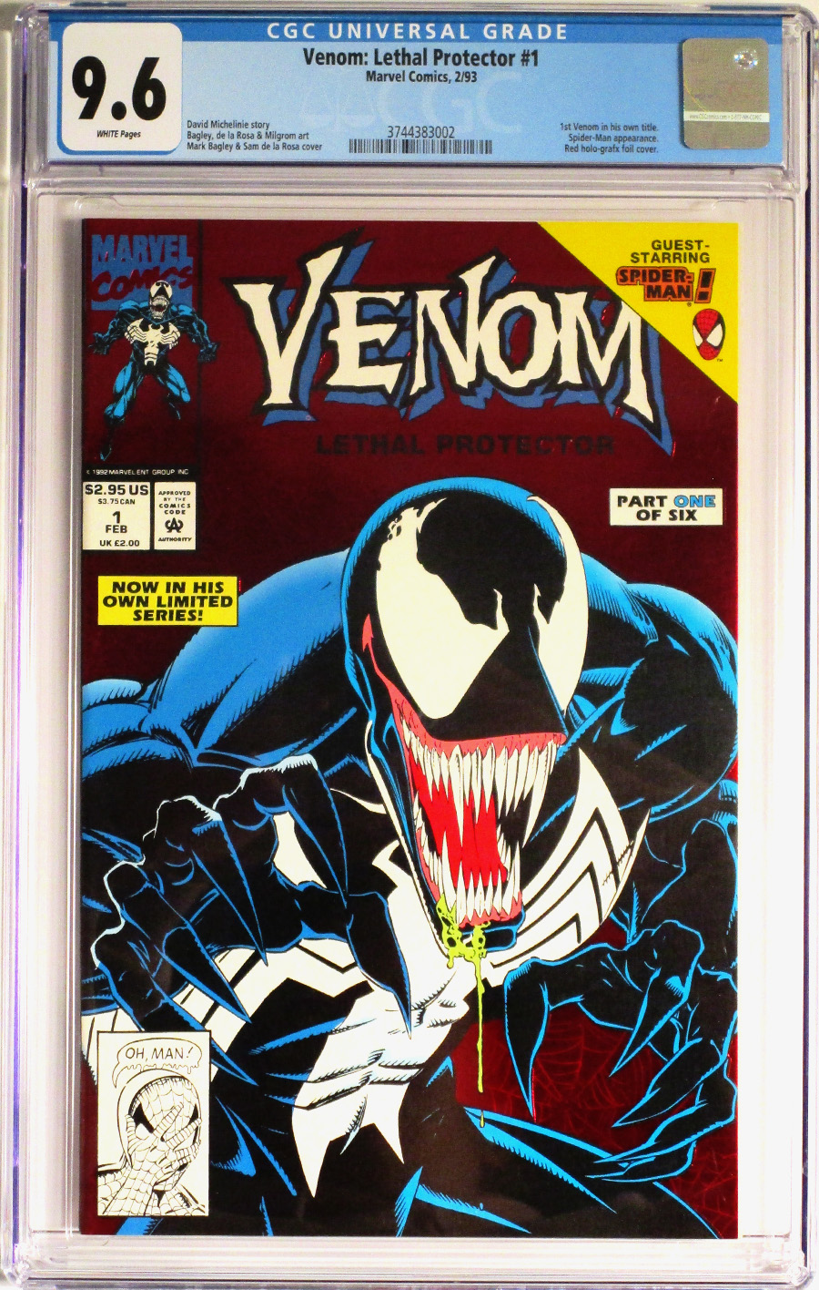 Venom Lethal Protector (1993) #1 Cover D CGC 9.6 Red Foil Cover