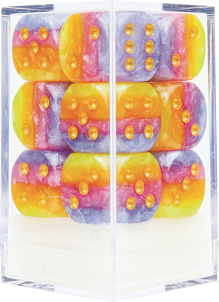 D6 16mm 12-Piece Dice Set - Tahitian Sunset