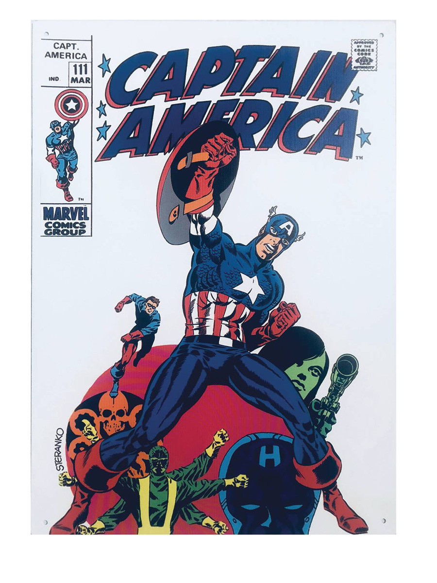 Marvel Comics 16-Inch x 12-Inch Metal Sign - Captain America 111