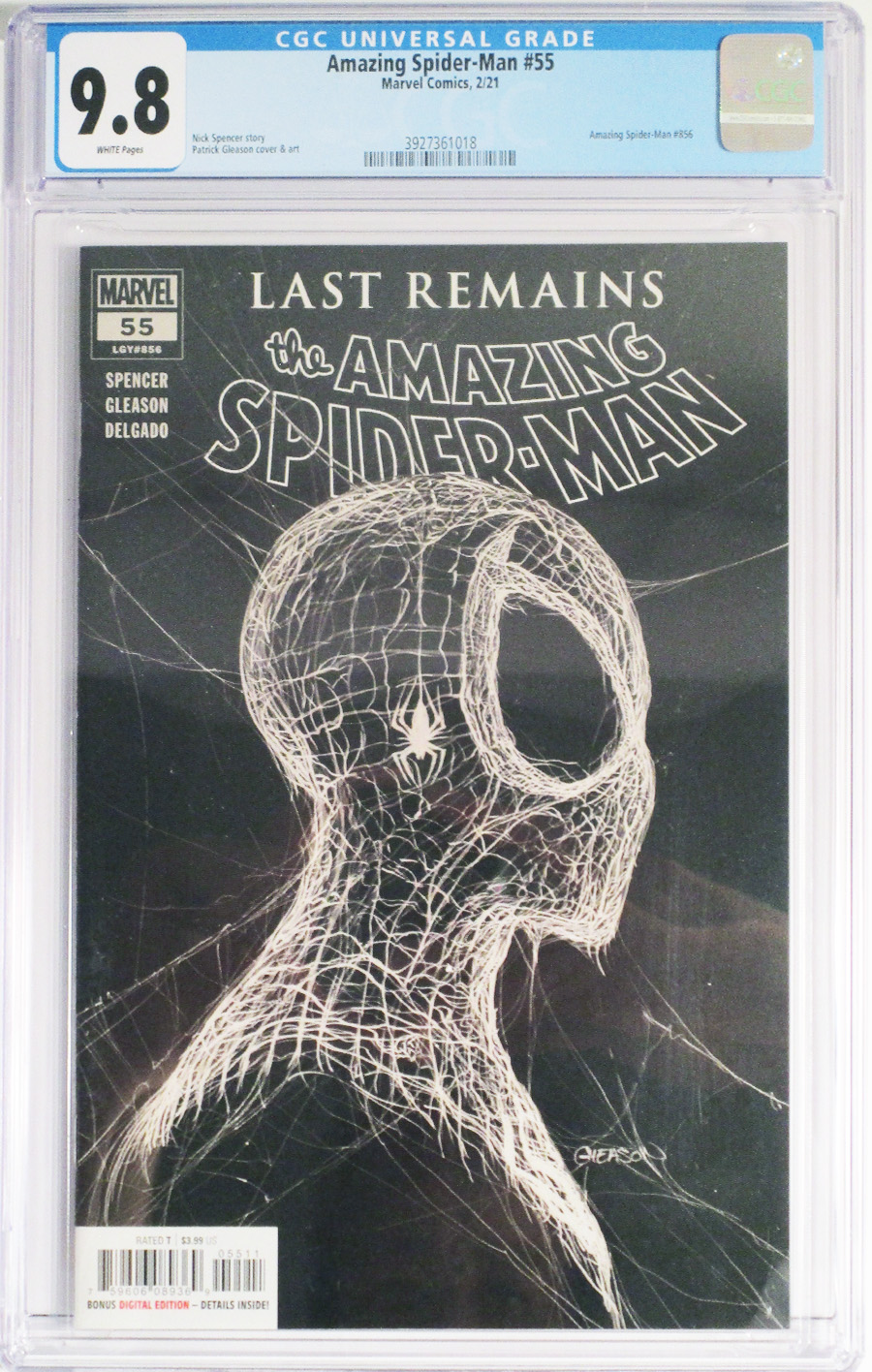 Amazing Spider-Man Vol 5 #55 Cover J Regular Patrick Gleason Webhead White On Black Cover CGC 9.8