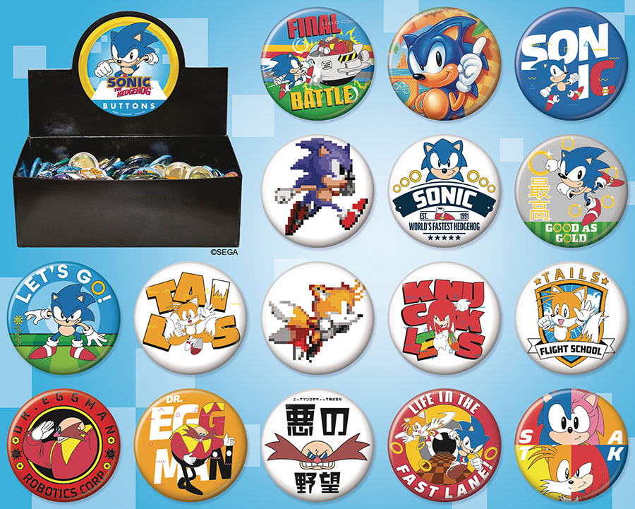 Sonic The Hedgehog Button 144-Piece Assortment Case