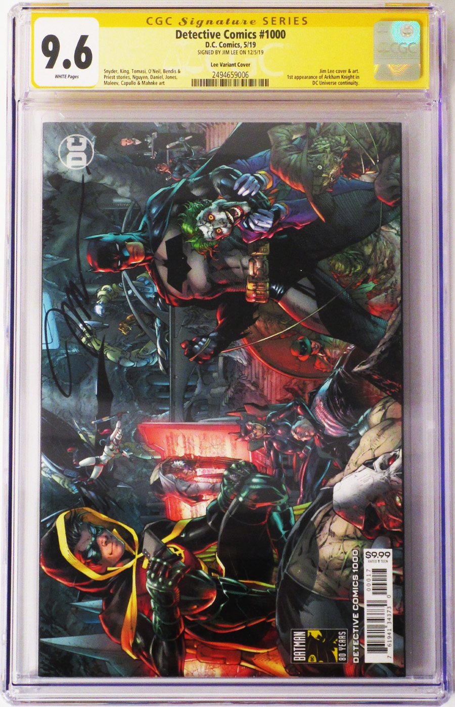 Detective Comics Vol 2 #1000 Cover Z-Y CGC Signature Series 9.6 Signed by Jim Lee Regular Jim Lee & Scott Williams Wraparound Cover